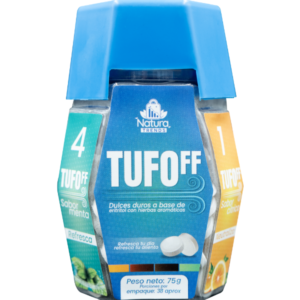 Dulces TUFOFF sin azúcar mix 4 sabores naranja menta canela café 75g